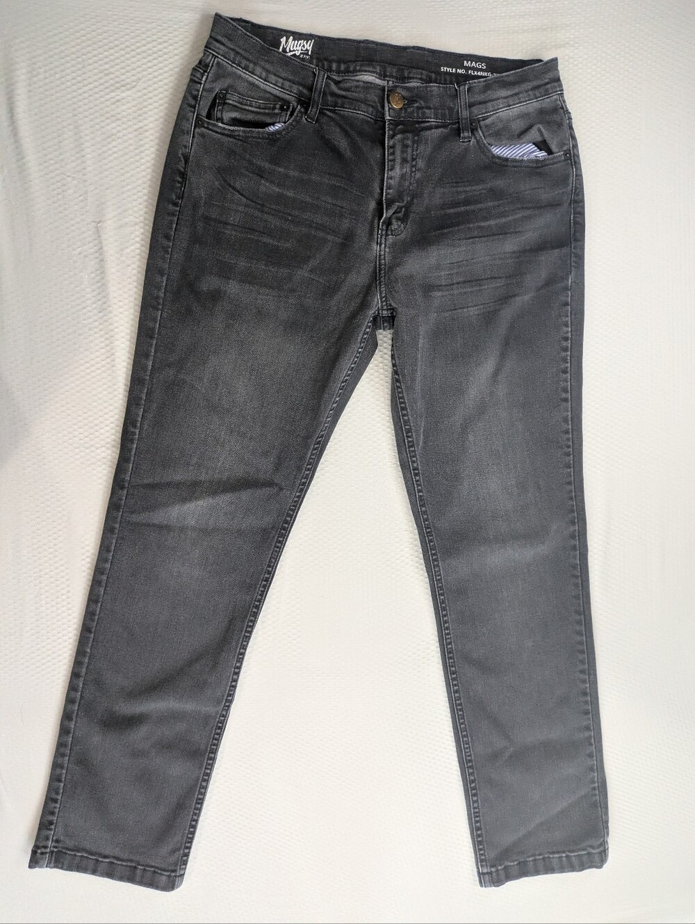 Mugsy MAGS Men's Black Denim Straight Jeans Regular Fit 33x30